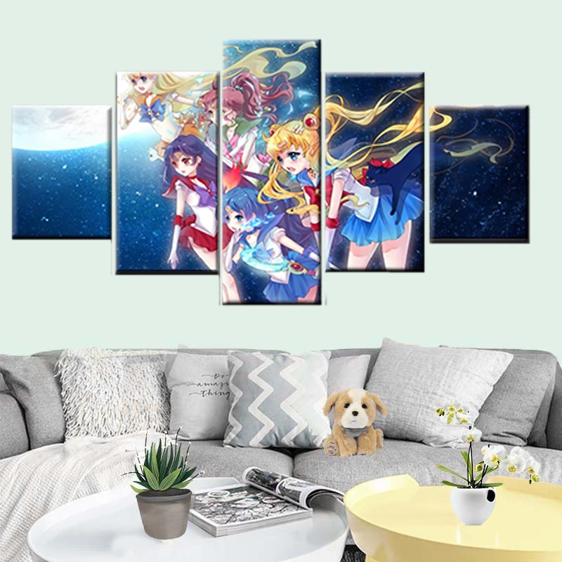 5 Panel Sailor Moon Painting Wall Art Print Animation Modern Nordic Poster Modular Living Room Canvas Home Decor
5 Panel Sailor Moon Painting Wall Art Print Animation Modern Nordic Poster Modular Living Room Canvas Home Decor
