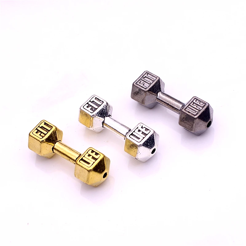 12pcs 9*25mm Three Colors Barbell Dumbbell Spacer Beads Charms fit Diy Beaded Fitness Bracelets Jewelry Handmade Making 2E283
12pcs 9*25mm Three Colors Barbell Dumbbell Spacer Beads Charms fit Diy Beaded Fitness Bracelets Jewelry Handmade Making 2E283