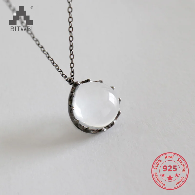100% S925 Sterling Silver New Simple White Chalcedony Necklace Natural Stone Necklaces Women Gifts Jewelry
100% S925 Sterling Silver New Simple White Chalcedony Necklace Natural Stone Necklaces Women Gifts Jewelry
