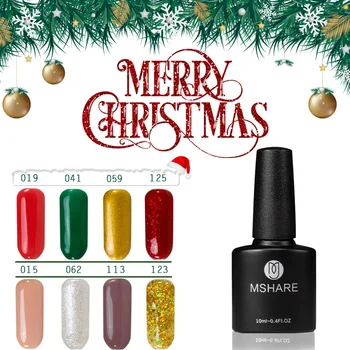 MSHARE 10ml Christmas Series UV Nail Gel Polish Shiny Glitter Nail Gel Soak Off Red Green Sequins Lacquer 
MSHARE 10ml Christmas Series UV Nail Gel Polish Shiny Glitter Nail Gel Soak Off Red Green Sequins Lacquer