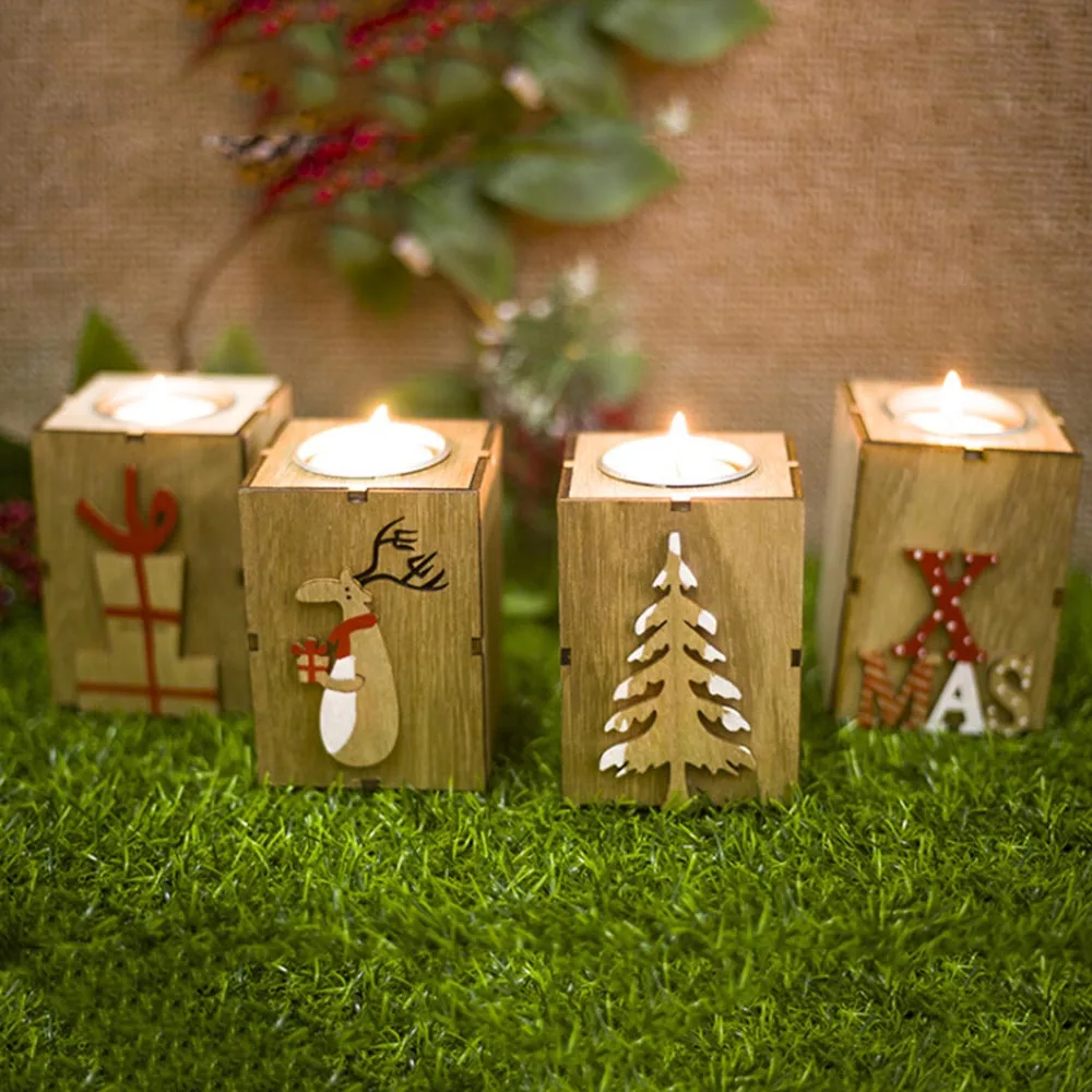 Romantic Crafts Mini Chritmas Candle Box Stand Ornaments Wooden Tree Table Christmas Candlestick Home Room party DIY decoration
Romantic Crafts Mini Chritmas Candle Box Stand Ornaments Wooden Tree Table Christmas Candlestick Home Room party DIY decoration