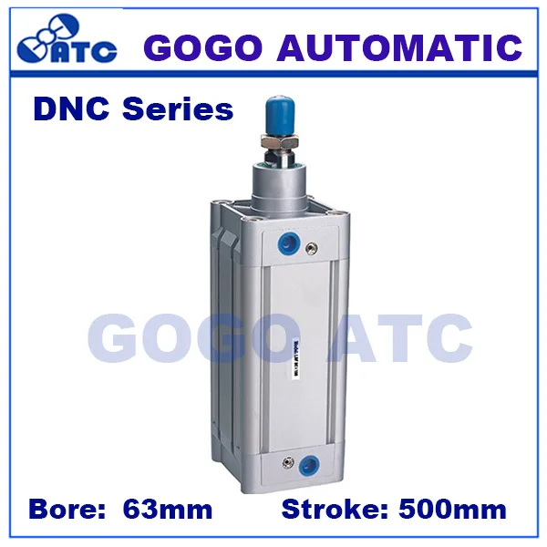 standard double acting Single rod bore 63mm stroke 500mm aluminum alloy pneumatic air cylinder DNC63-500
standard double acting Single rod bore 63mm stroke 500mm aluminum alloy pneumatic air cylinder DNC63-500