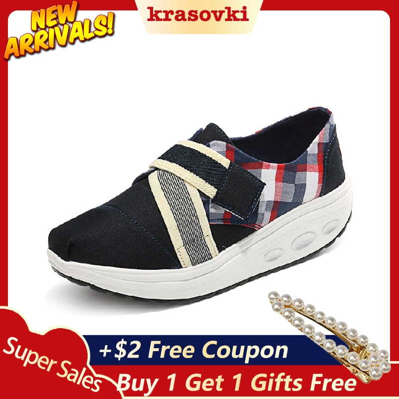 Krasovki Cloth Breathable Comfortable Slip on Sneakers Women Platform Flats Rocking Shoes Wedge Sneakers For Women Dropshipping
Krasovki Cloth Breathable Comfortable Slip on Sneakers Women Platform Flats Rocking Shoes Wedge Sneakers For Women Dropshipping