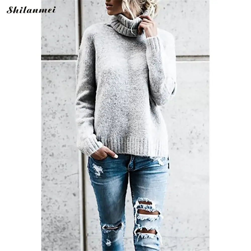 2019 Autumn Winter Khaki Solid Long Sleeve Turtleneck Pullovers Fashion Pullovers Sweater Ladies Elegant Women Simple Sweater
2019 Autumn Winter Khaki Solid Long Sleeve Turtleneck Pullovers Fashion Pullovers Sweater Ladies Elegant Women Simple Sweater