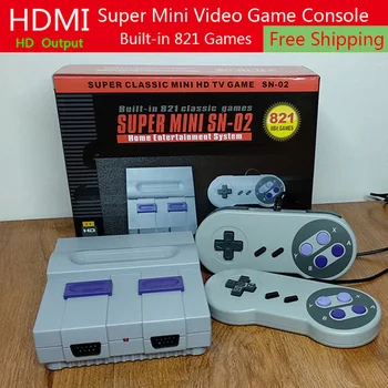 HDMI TV Video Game Console Handheld Retro Family Game Console Built-In 821 Classic for SNES games Dual gamepad PAL&NTSC
HDMI TV Video Game Console Handheld Retro Family Game Console Built-In 821 Classic for SNES games Dual gamepad PAL&NTSC