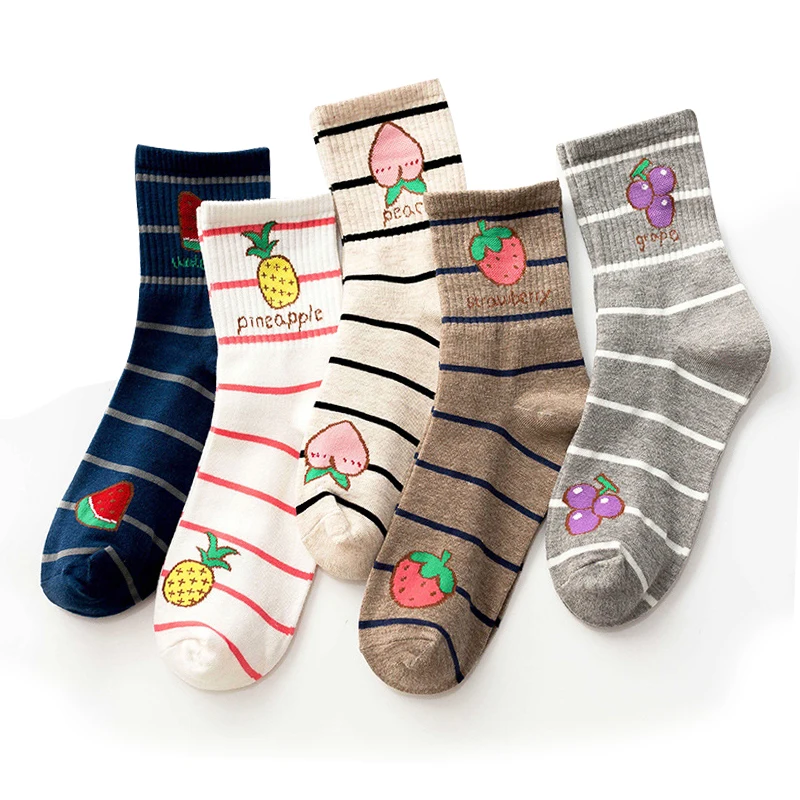 Japanese Style Striped Fruit Cotton Casual Socks Female Winter Warm Streetwear Cute Kawaii Funny Socks Short Happy Ankle Socks
Japanese Style Striped Fruit Cotton Casual Socks Female Winter Warm Streetwear Cute Kawaii Funny Socks Short Happy Ankle Socks