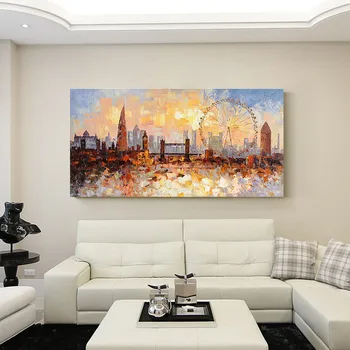London Skyline oil painting On Canvas quadro caudro decoracion modern impasto texture cityscape wall art picture for living room
London Skyline oil painting On Canvas quadro caudro decoracion modern impasto texture cityscape wall art picture for living room