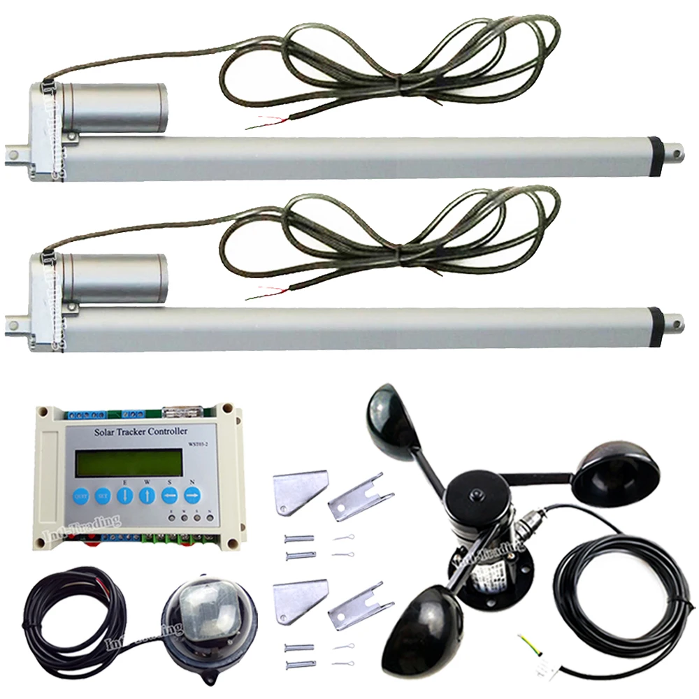 Complete Solar Panel Tracker 18" Linear Actuator Motor +LCD Controller +Anemometer DIY 1KW KW Dual Axis Sunlight Tracking System
Complete Solar Panel Tracker 18" Linear Actuator Motor +LCD Controller +Anemometer DIY 1KW KW Dual Axis Sunlight Tracking System