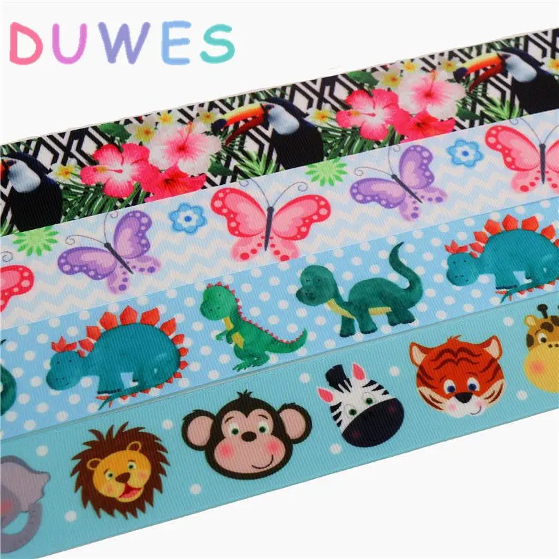 DUWES 1.5'' Free shipping animal dinasour butterfly printed grosgrain ribbon Accessory hairbow headwear DIY decoration 38mm D771
DUWES 1.5'' Free shipping animal dinasour butterfly printed grosgrain ribbon Accessory hairbow headwear DIY decoration 38mm D771