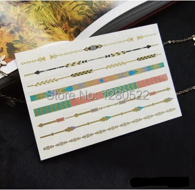2 sheets Flash Tattoo Colorful Metallic Tattoos Jewelry Fake Necklace Arm Chain Temporary Women New Year Art tatuagem tatuaje
2 sheets Flash Tattoo Colorful Metallic Tattoos Jewelry Fake Necklace Arm Chain Temporary Women New Year Art tatuagem tatuaje