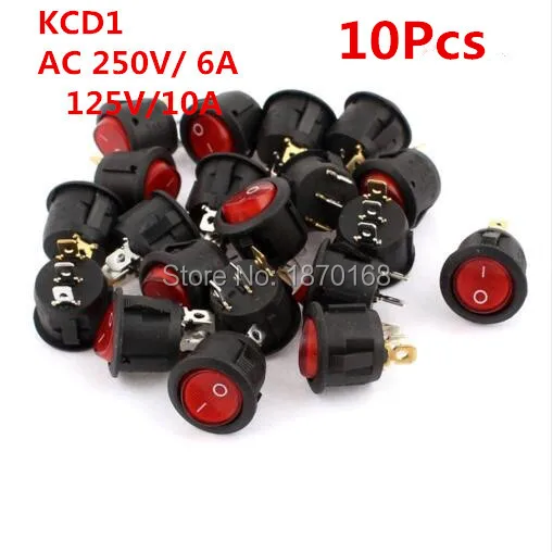 10Pcs/Lots KCD1 SPDT NO/OFF Red/Green/Yellow Light Rocker Switch AC 250V/6A 125V/10A
10Pcs/Lots KCD1 SPDT NO/OFF Red/Green/Yellow Light Rocker Switch AC 250V/6A 125V/10A