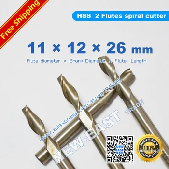 New dia 12mm Flute Diameter 11mm 11*12*26*83mm 2Flute Endmill cutting High-speed steel HSS 2 Flutes spiral cutter
New dia 12mm Flute Diameter 11mm 11*12*26*83mm 2Flute Endmill cutting High-speed steel HSS 2 Flutes spiral cutter