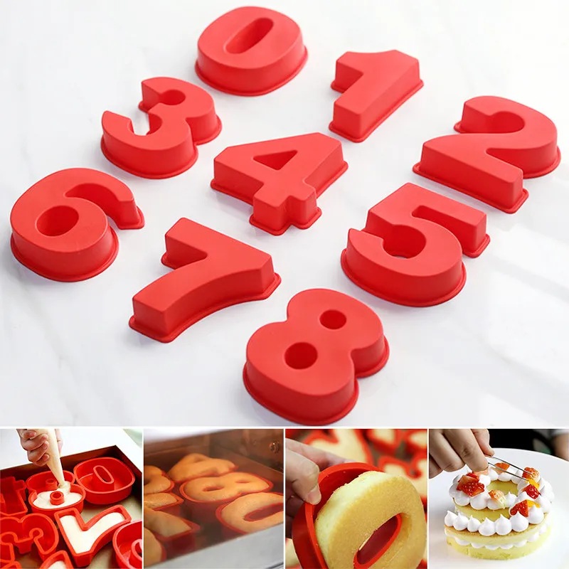 3D 0-9 Silicone Digital Cake Mold Cake Numbers Shape Cake Decoration Tool for Wedding Birthday Anniversary Chocolate Mold
3D 0-9 Silicone Digital Cake Mold Cake Numbers Shape Cake Decoration Tool for Wedding Birthday Anniversary Chocolate Mold