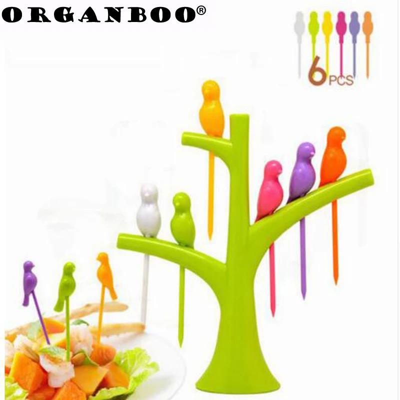 ORGANBOO 6 Pcs/set Birds Shape Fruits Fork Plastic Vegetable Fork Fruit Snack Dessert Forks Holder Kitchen Accessories
ORGANBOO 6 Pcs/set Birds Shape Fruits Fork Plastic Vegetable Fork Fruit Snack Dessert Forks Holder Kitchen Accessories