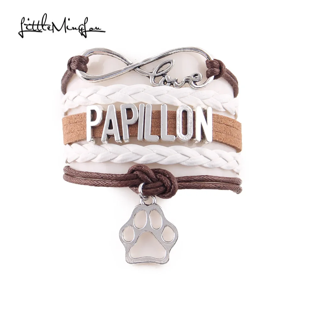 Little MingLou Infinity love papillon dog Bracelet pet paw Charm leather wrap men bracelets & bangles for Women jewelry
Little MingLou Infinity love papillon dog Bracelet pet paw Charm leather wrap men bracelets & bangles for Women jewelry