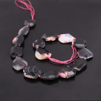 15.5"/strand Pink Black Natural Agates Faceted Slab Loose Beads,Raw Onxy Stone Slice Nugget Necklace Pendant Jewelry Supplier
15.5"/strand Pink Black Natural Agates Faceted Slab Loose Beads,Raw Onxy Stone Slice Nugget Necklace Pendant Jewelry Supplier
