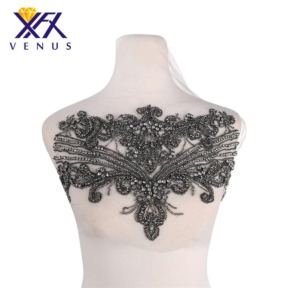 XFX Handmade Bodice Rhinestone Patch Beaded Applique Large Size Wedding Dress Accessories Embroidery Trimming
XFX Handmade Bodice Rhinestone Patch Beaded Applique Large Size Wedding Dress Accessories Embroidery Trimming