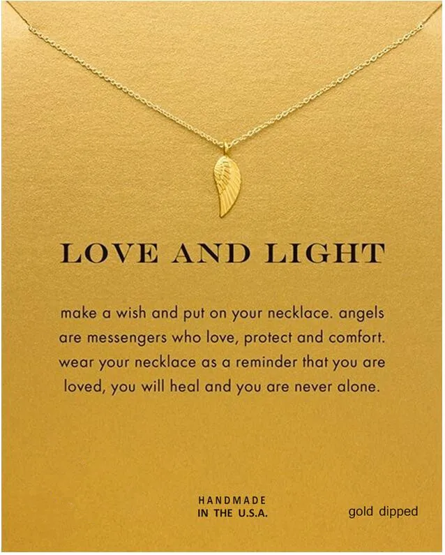 Brand Angel half wing make a wish plated Pendant necklace Clavicle Chains Necklaces Women New Jewelry Gift (Have Card)
Brand Angel half wing make a wish plated Pendant necklace Clavicle Chains Necklaces Women New Jewelry Gift (Have Card)
