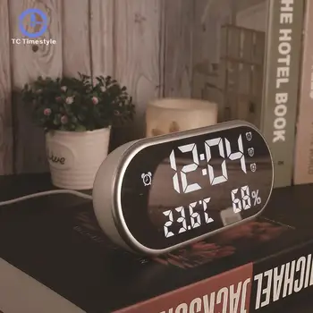 Digital Alarm Clock With Temperature Reveil Watch USB Electronic LED Table Clocks Oval Mirror Desk Watch Despertador
Digital Alarm Clock With Temperature Reveil Watch USB Electronic LED Table Clocks Oval Mirror Desk Watch Despertador