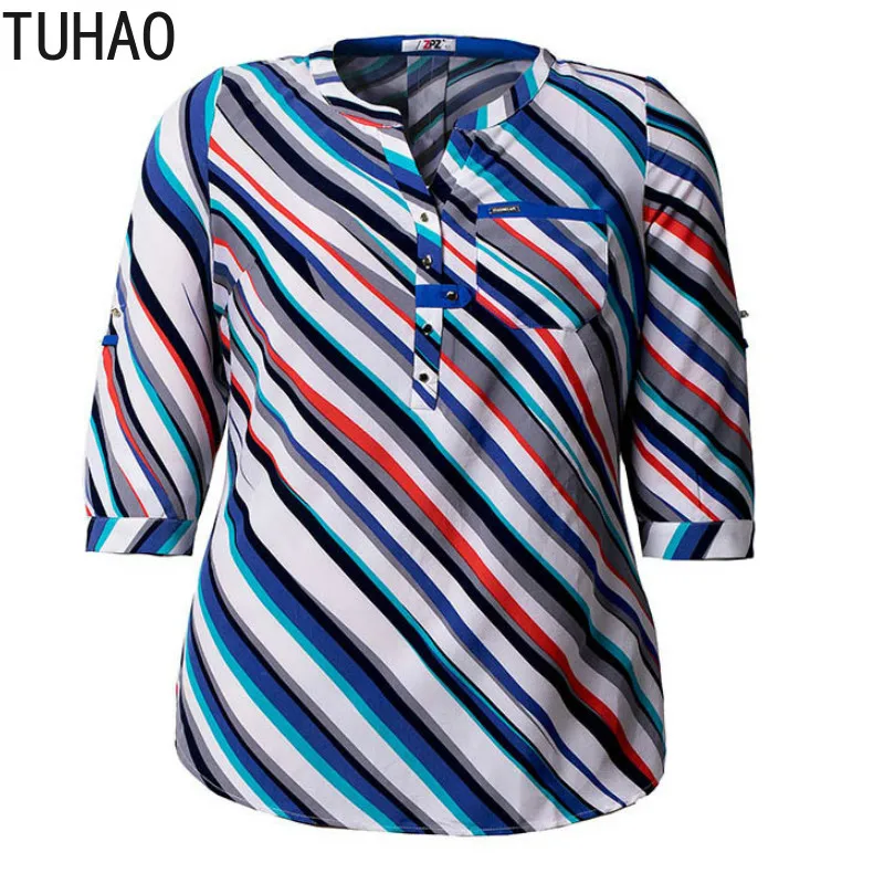TUHAO Woman Chiffon Blouses 2019 Plus Size 6XL 5XL 4XL Striped Long Sleeve Shirt Women Tops Blouses Female Blusa Feminina ZPZ
TUHAO Woman Chiffon Blouses 2019 Plus Size 6XL 5XL 4XL Striped Long Sleeve Shirt Women Tops Blouses Female Blusa Feminina ZPZ