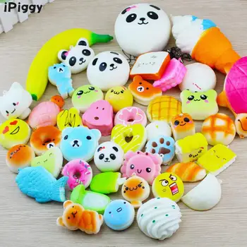 

Stretchy Squeeze Cream Scented Strap30 Pcs/Pack Squishy Slow Rising Adorable Bread Cake Bun Pendant Donut Charm Squishies Toy