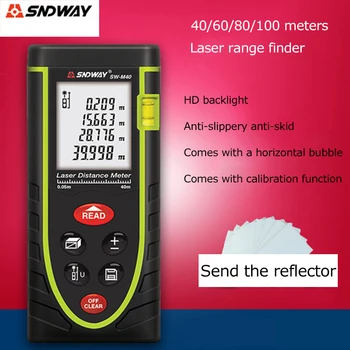 SNDWAY Rangefinder Laser Distance Meter 40/60/80/100m Laser Range Finder build measure Device Laser RechargeabLe Distance Meter
SNDWAY Rangefinder Laser Distance Meter 40/60/80/100m Laser Range Finder build measure Device Laser RechargeabLe Distance Meter