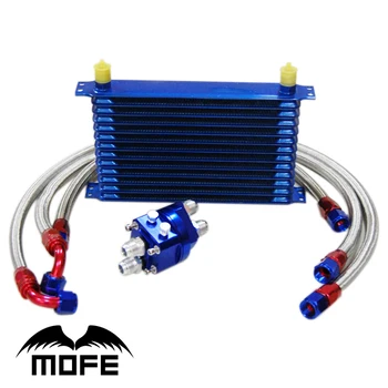 Aluminum 10AN Engine Transmisson 13 Row Oil Cooler With Oil Filter Relocation Kit + Braided Stainless Steel Fuel Pipes 
Aluminum 10AN Engine Transmisson 13 Row Oil Cooler With Oil Filter Relocation Kit + Braided Stainless Steel Fuel Pipes