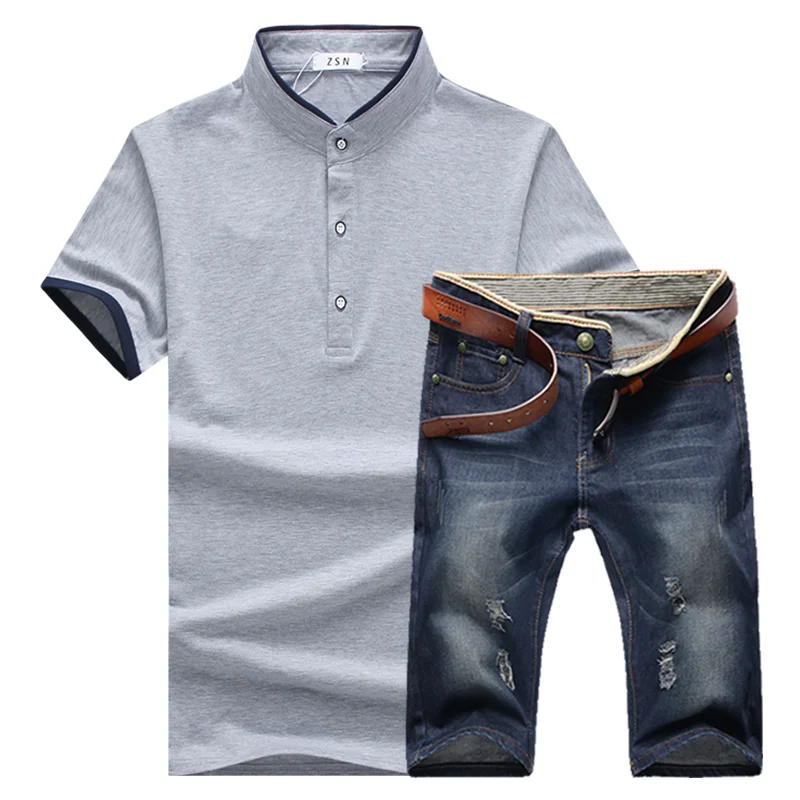 Men Summer Thin Tshirt Tops Demin Shorts 2 Pcs Sets Boy Casual O-neck Short Sleeve T-shirt Jeans Short Trouser Suits Portswear
Men Summer Thin Tshirt Tops Demin Shorts 2 Pcs Sets Boy Casual O-neck Short Sleeve T-shirt Jeans Short Trouser Suits Portswear