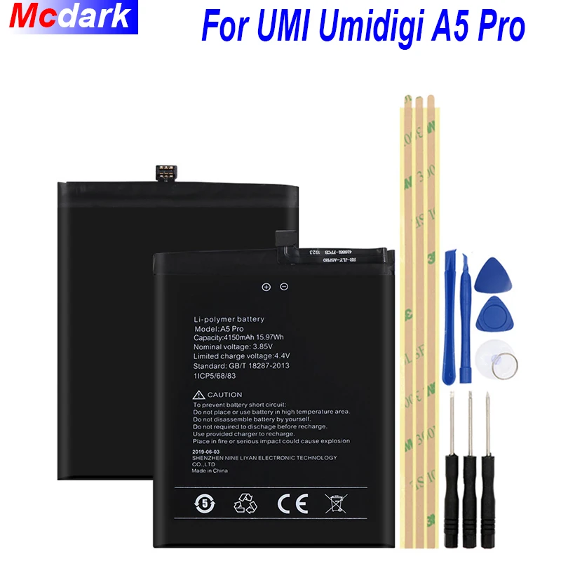 4150mAh Battery For UMI Umidigi A5 Pro Mobile Phone Replacement Accumulator AKKU ACCU PIL Batteria For UMI Umidigi A5 Pro+Tools
4150mAh Battery For UMI Umidigi A5 Pro Mobile Phone Replacement Accumulator AKKU ACCU PIL Batteria For UMI Umidigi A5 Pro+Tools