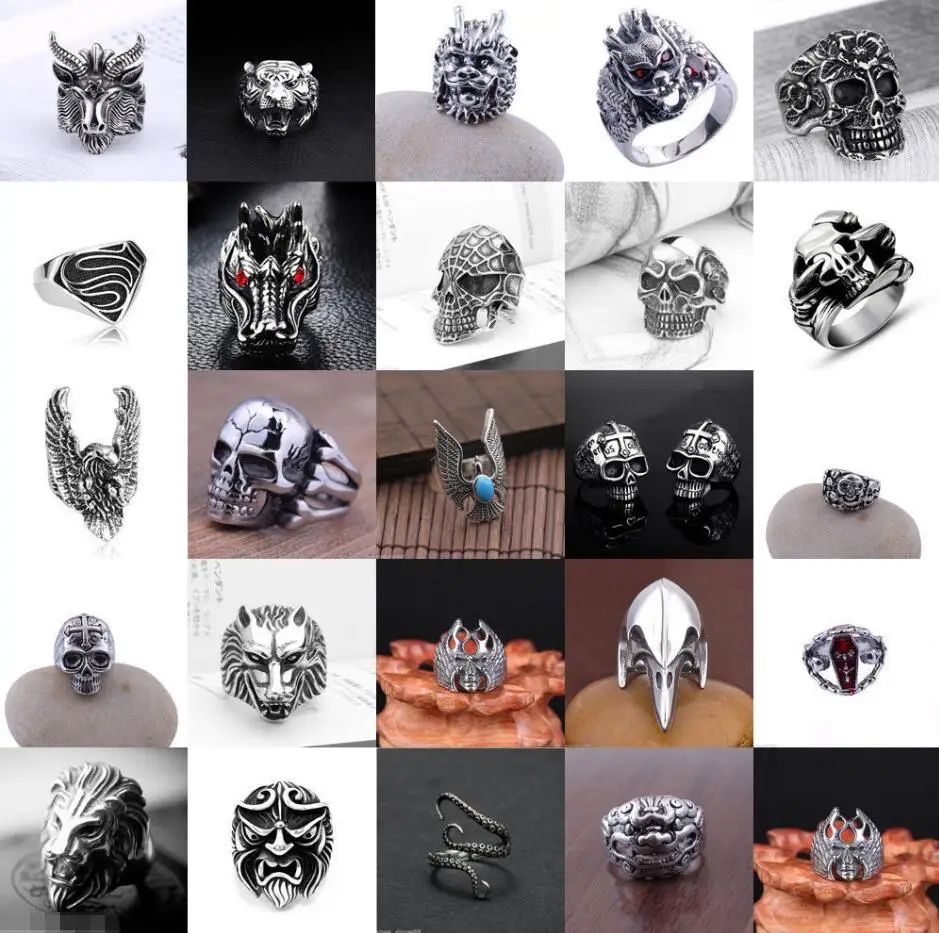 Men's Punk Rings Stainless Steel More than 30 models of men's stainless steel silver fashion cool gothic punk wind finger ring
Men's Punk Rings Stainless Steel More than 30 models of men's stainless steel silver fashion cool gothic punk wind finger ring