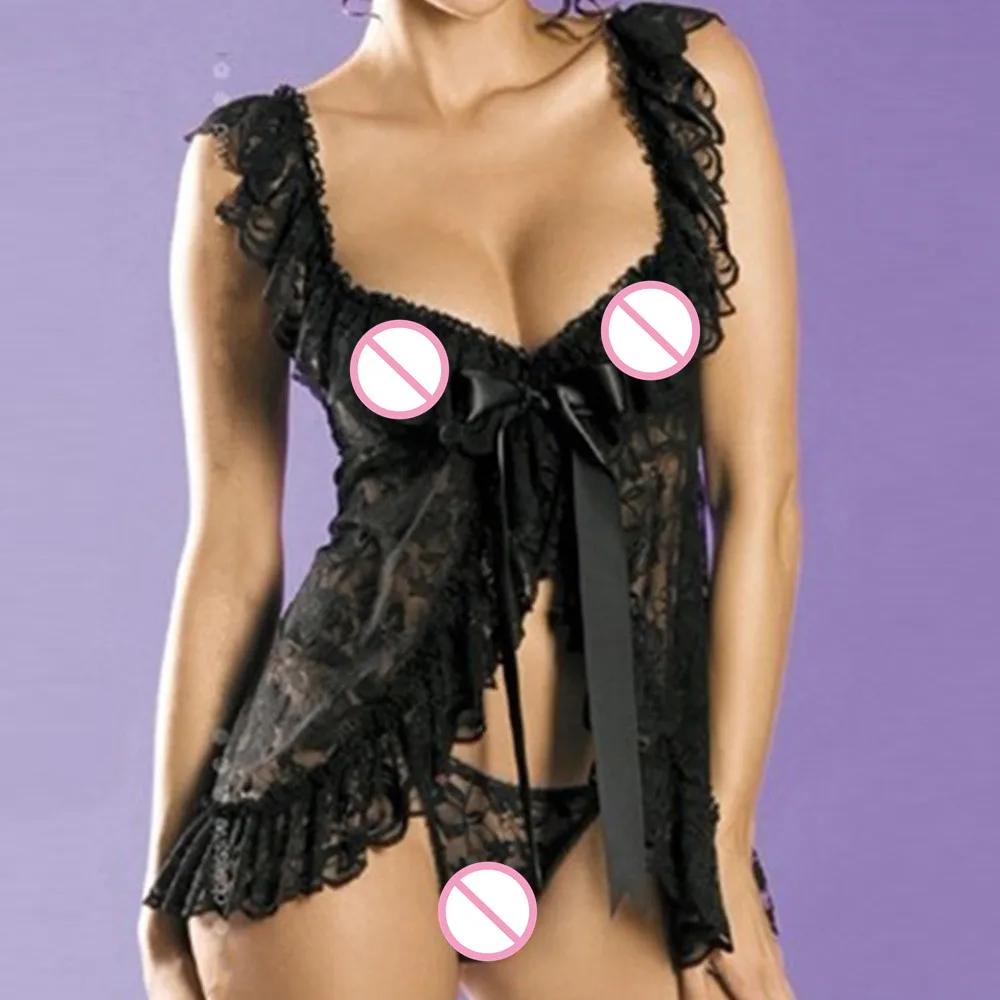 Бэби-долл с застежкой спереди и трусики купить со скидкой в секс шопе  Женское белье, одежда  Беби-доллы