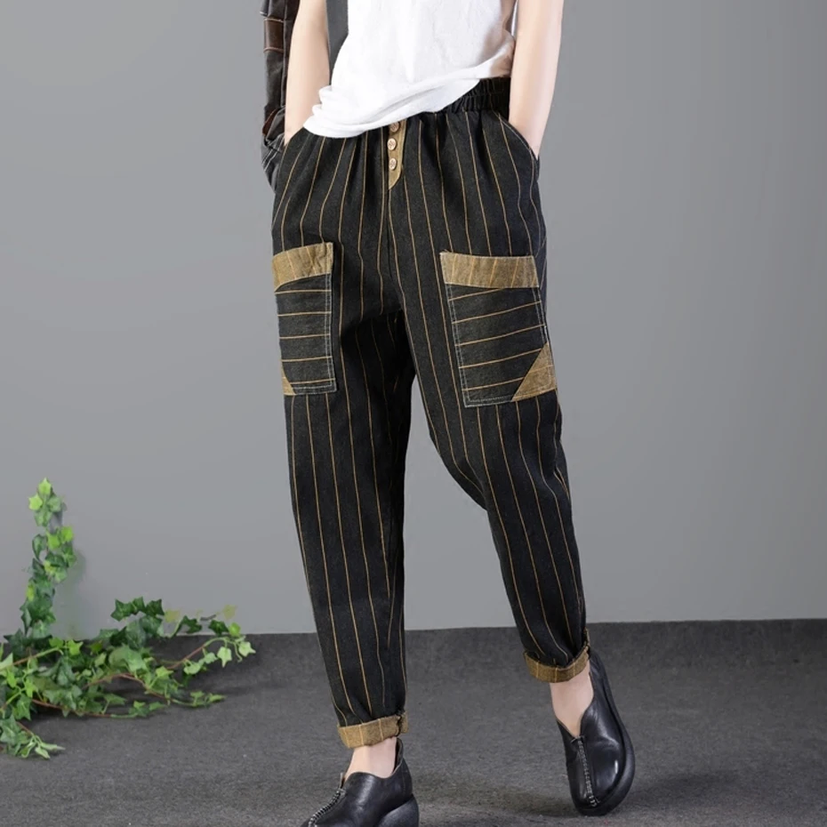 Women Harem Jeans Denim Pants Joggers Retro Vintage Casual Fashion for Summer Long Big Loose Striped Black AZ45221817
Women Harem Jeans Denim Pants Joggers Retro Vintage Casual Fashion for Summer Long Big Loose Striped Black AZ45221817