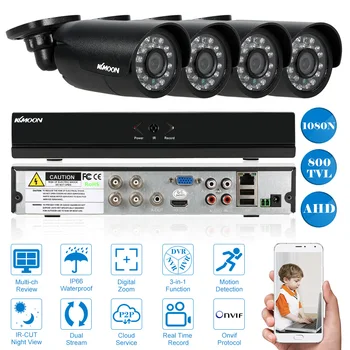 KKmoon 4CH CCTV System 960H D1 DVR 4pcs 800TVL IR Weatherproof Bullet Cameras Home Security System Surveillance Kit 
KKmoon 4CH CCTV System 960H D1 DVR 4pcs 800TVL IR Weatherproof Bullet Cameras Home Security System Surveillance Kit