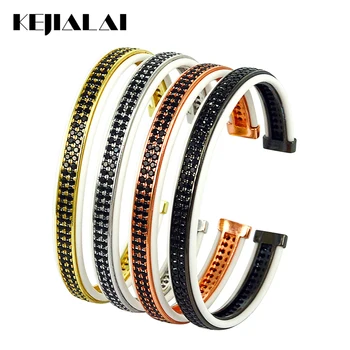 Fashion Jewelry Bangles Bracelets for Men White Leather with Double Lines Black Zircon Open Cuff Adjustable for Women Best Gift
Fashion Jewelry Bangles Bracelets for Men White Leather with Double Lines Black Zircon Open Cuff Adjustable for Women Best Gift