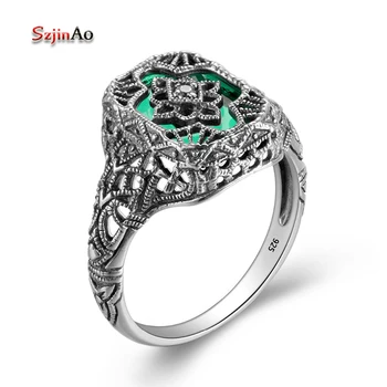 Szjinao Women's 925 Sterling Silver Ring Flower Handmade Vintage Green Emerald Victoria Wieck Wedding Ring Fashion Jewelry JE268
Szjinao Women's 925 Sterling Silver Ring Flower Handmade Vintage Green Emerald Victoria Wieck Wedding Ring Fashion Jewelry JE268