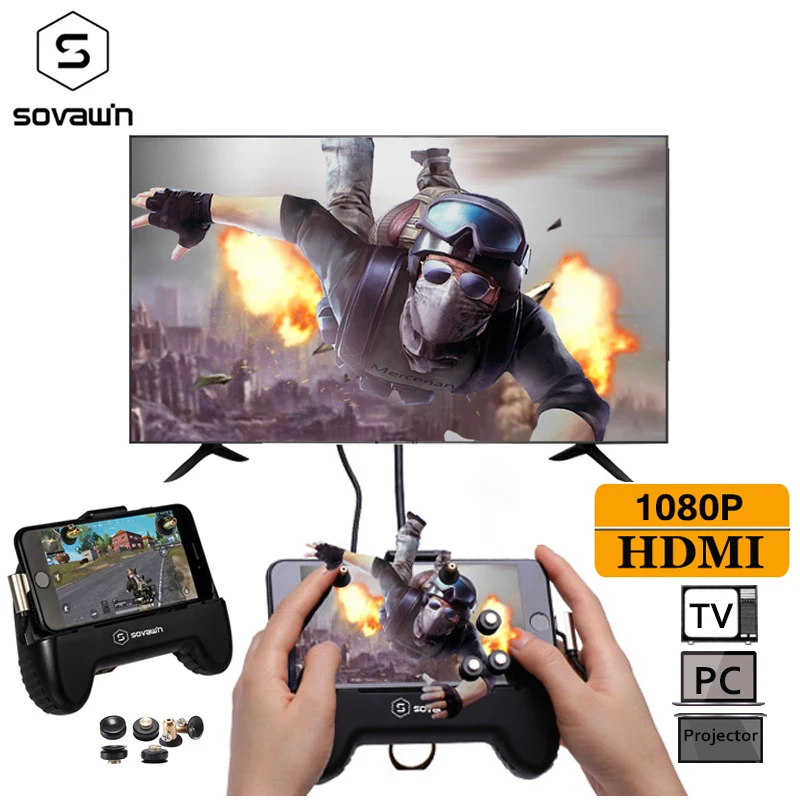 PUPG Mobile Game Controller Trigger HDMI Display Phone to TV Projector Gamepad Joystick Controller l1r1 Plug and Play for iphone
PUPG Mobile Game Controller Trigger HDMI Display Phone to TV Projector Gamepad Joystick Controller l1r1 Plug and Play for iphone