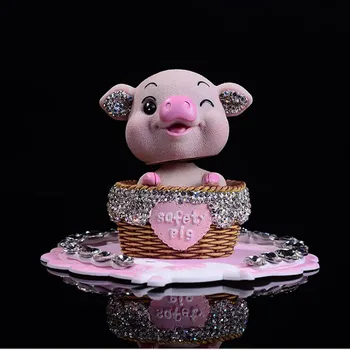 Crystal Car Ornaments Lucky Pig Dashboard Decor Cute Shaking Head Pig Doll Auto Interior Trims Bobble-Head Toys Car Decoration
Crystal Car Ornaments Lucky Pig Dashboard Decor Cute Shaking Head Pig Doll Auto Interior Trims Bobble-Head Toys Car Decoration