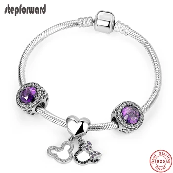 STEP FORWARD 100% 925 Sterling Silver Elegant Purple Mickey Minnie CZ Pendant Bracelet & Bangle for Women Silver Jewelry WLB028
STEP FORWARD 100% 925 Sterling Silver Elegant Purple Mickey Minnie CZ Pendant Bracelet & Bangle for Women Silver Jewelry WLB028