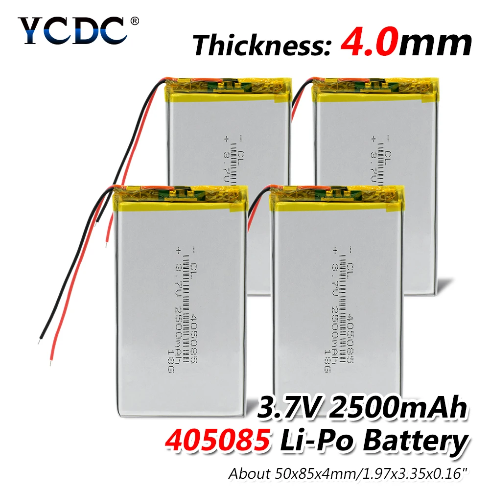 1/2/4x 3.7V volt 405085 rechargeable li ion lithium lipolymer 2500mah MP4 MP5 GPS power bank E-book tablet battery replacement
1/2/4x 3.7V volt 405085 rechargeable li ion lithium lipolymer 2500mah MP4 MP5 GPS power bank E-book tablet battery replacement