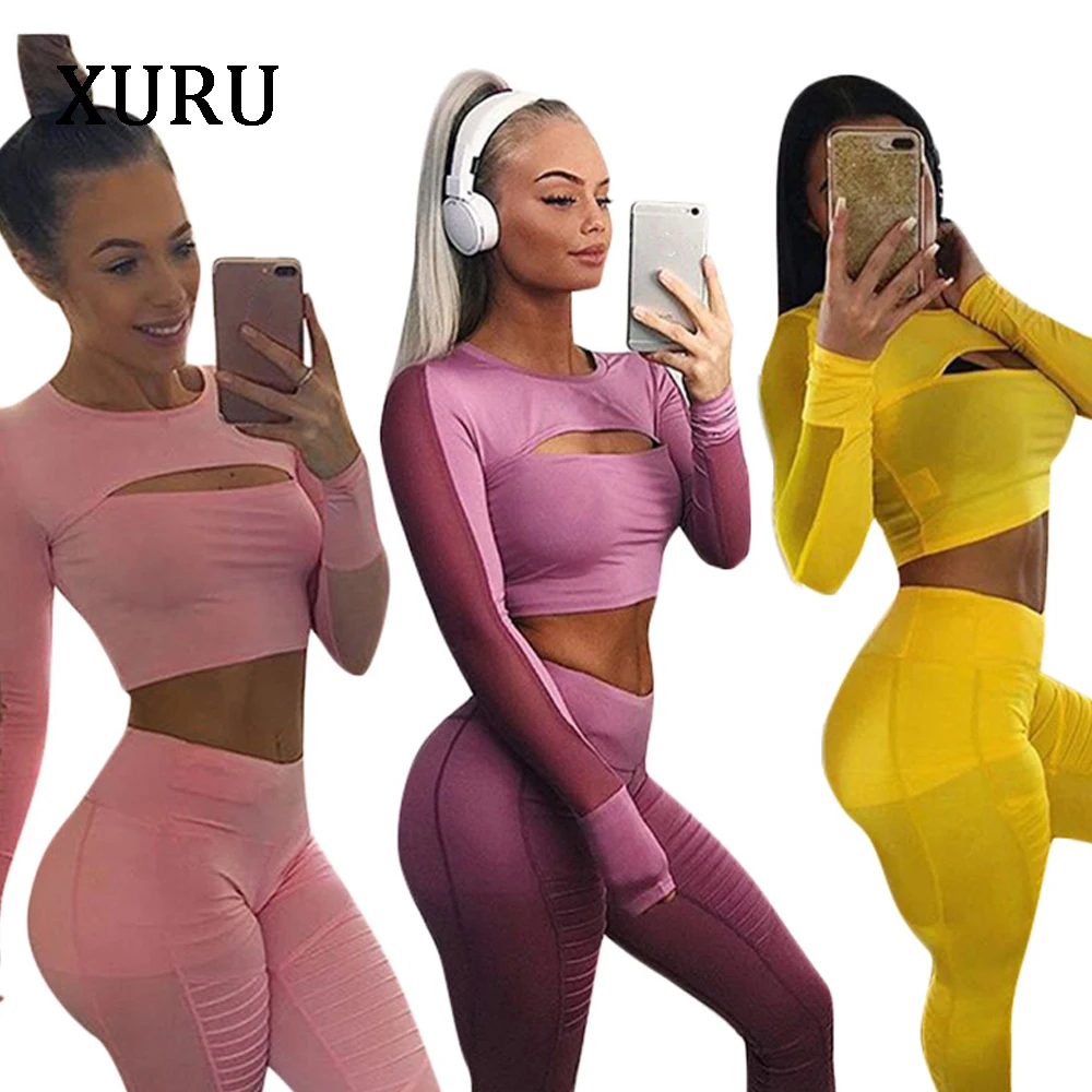 XURU new casual women's two-piece suit one-piece long-sleeved short coat and tights casual mesh gym clothes
XURU new casual women's two-piece suit one-piece long-sleeved short coat and tights casual mesh gym clothes