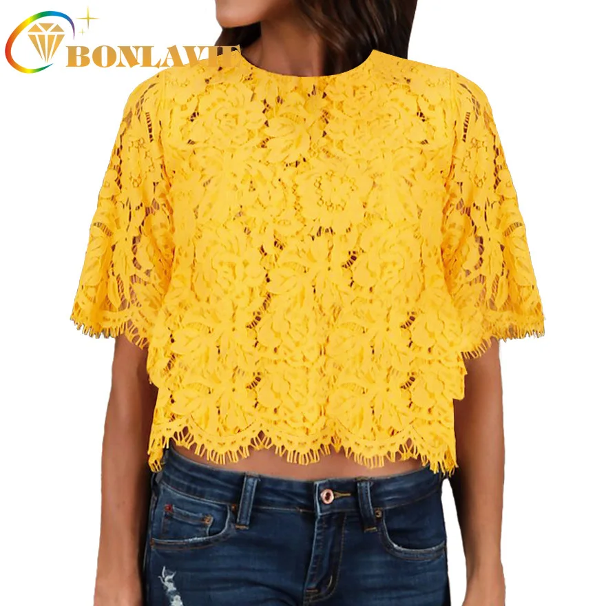 Summer Women Top Blast Round Collar Hollow Short Sleeve Fringed Loose Sexy Lace Blouse Solid Women Shirts with Tassel Decoration
Summer Women Top Blast Round Collar Hollow Short Sleeve Fringed Loose Sexy Lace Blouse Solid Women Shirts with Tassel Decoration