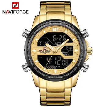 NAVIFORCE Brand New Dual Display Watch Men Sport Quartz LED Watches Stainless Steel Clock Analog Digital Waterproof Wristwatches
NAVIFORCE Brand New Dual Display Watch Men Sport Quartz LED Watches Stainless Steel Clock Analog Digital Waterproof Wristwatches