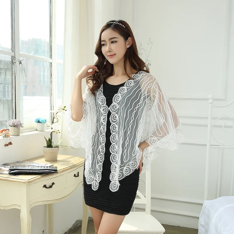 White Lace Tops Female Mesh Fabric Cardigans Black Bolero Shrug Batwing Sleeve White Tops Mesh Sheer Summer Floral Cardigans
White Lace Tops Female Mesh Fabric Cardigans Black Bolero Shrug Batwing Sleeve White Tops Mesh Sheer Summer Floral Cardigans