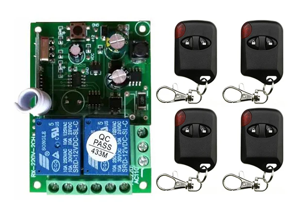 

433Mhz Universal Wireless Remote Control Switch AC250V 85V 110V 220V 2CH Relay Receiver Module and RF 433 Mhz Remote Controls