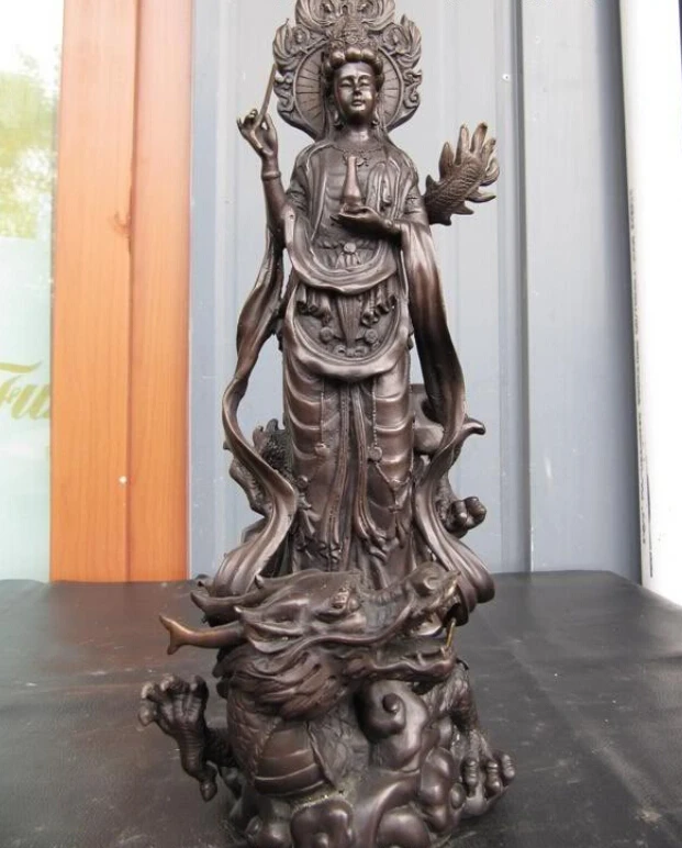 Collectible bronze S2405 13" Chinese Bronze Copper Statue of Stand Kwan-Yin Guanyin Bodhisattva on Dragon B0403
Collectible bronze S2405 13" Chinese Bronze Copper Statue of Stand Kwan-Yin Guanyin Bodhisattva on Dragon B0403