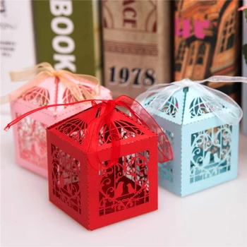 100pcs/lot Four-color Bird Cage Square Ribbon Candy Box Wedding Party Paper Hollow Gift Bag Delicate Chocolate Holder Supplies
100pcs/lot Four-color Bird Cage Square Ribbon Candy Box Wedding Party Paper Hollow Gift Bag Delicate Chocolate Holder Supplies