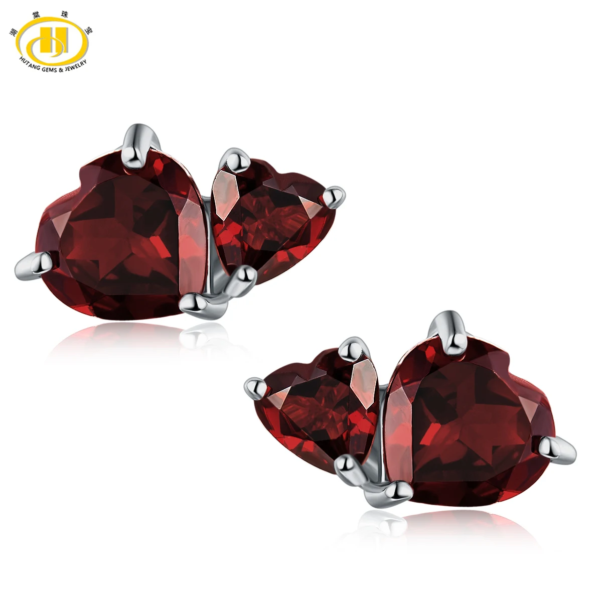 Hutang 2017 New Double Heart Natural Garnet Stud Earrings Solid 925 Sterling Silver Gemstone Fine Jewelry Anniversary Women Gift
Hutang 2017 New Double Heart Natural Garnet Stud Earrings Solid 925 Sterling Silver Gemstone Fine Jewelry Anniversary Women Gift