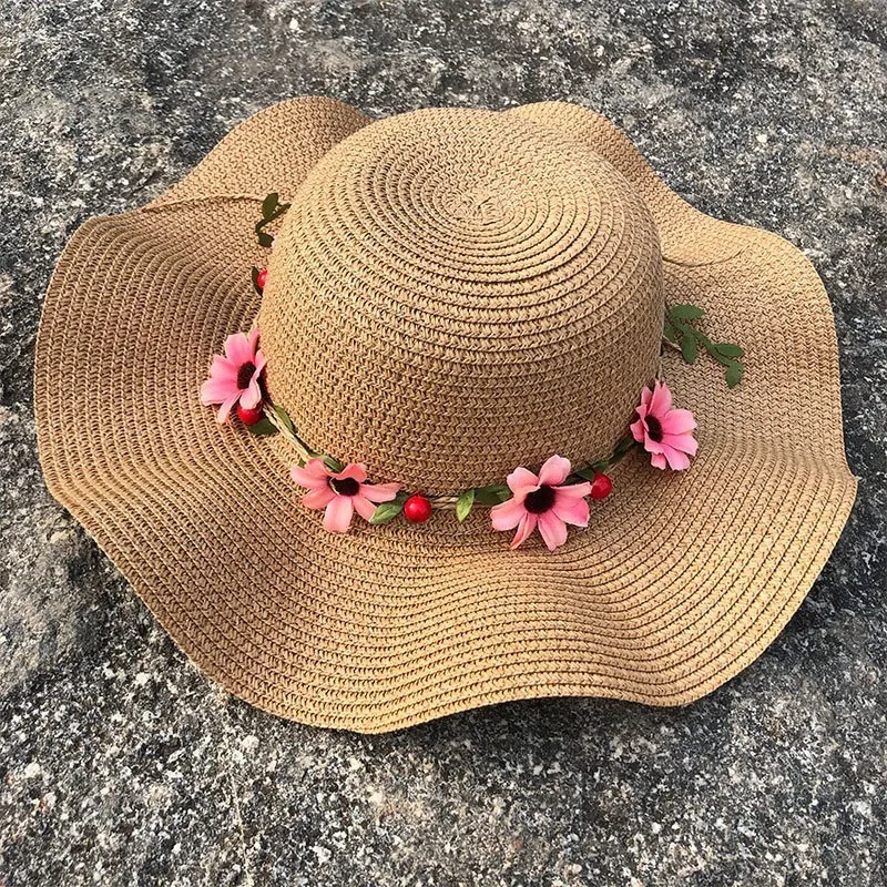 Retail Summer Children Flower Simple Wavy Large Brimmed Straw Hat Boys Girls Beach Hats Parent-child Sun Hat Chapeu Feminino
Retail Summer Children Flower Simple Wavy Large Brimmed Straw Hat Boys Girls Beach Hats Parent-child Sun Hat Chapeu Feminino