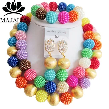 Fashion Nigeria Wedding african beads jewelry set Multicolors Plastic pearl necklace Bridal Jewelry Sets Free shipping VV-200
Fashion Nigeria Wedding african beads jewelry set Multicolors Plastic pearl necklace Bridal Jewelry Sets Free shipping VV-200