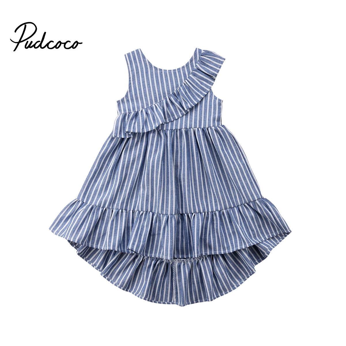 2018 Brand New Toddler Baby Girls Summer Princess Dress Sleeveless Blue Striped Ruffled Asymmetrical Dress Sundress Outfit 1-6Y
2018 Brand New Toddler Baby Girls Summer Princess Dress Sleeveless Blue Striped Ruffled Asymmetrical Dress Sundress Outfit 1-6Y